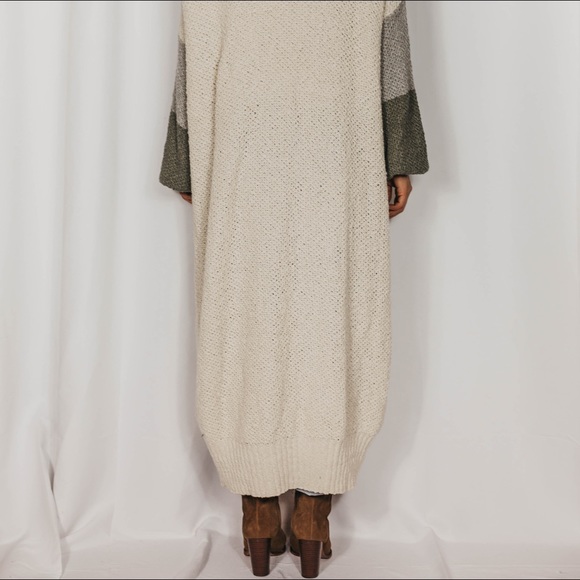 NEW// Cotton Pocketed Maxi Colorblock Duster - Picture 7 of 7